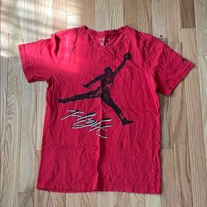 Air Jordan T Shirt Boys XL Red Black Graphic Logo Short Sleeve Basketball Casual
